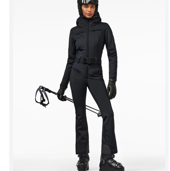 Goldbergh Parry Belted Hooded Faux Fur Trimmed Ski Suit In Black 4 NWT - Picture 6 of 16